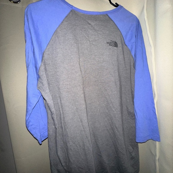 The North Face Gray and Blue Raglan Shirt 3/4 sleeve women’s XXL - Picture 4 of 5